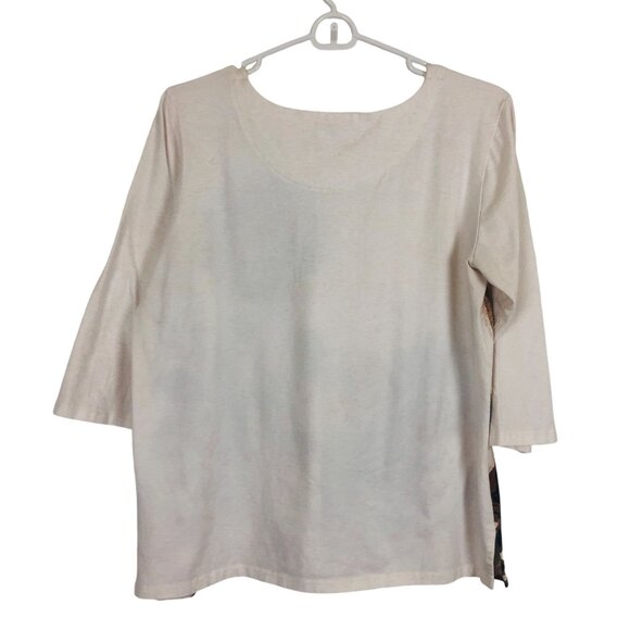 Alfred Dunner Floral Print Top Sz Small Studded Yoke Neckline 3/4 Sleeve Cotton - Picture 6 of 6